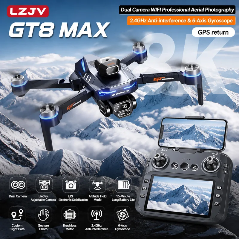 GT8 Max Foldable Drone 8K HD P - đánh giá và giá Drone Lidar