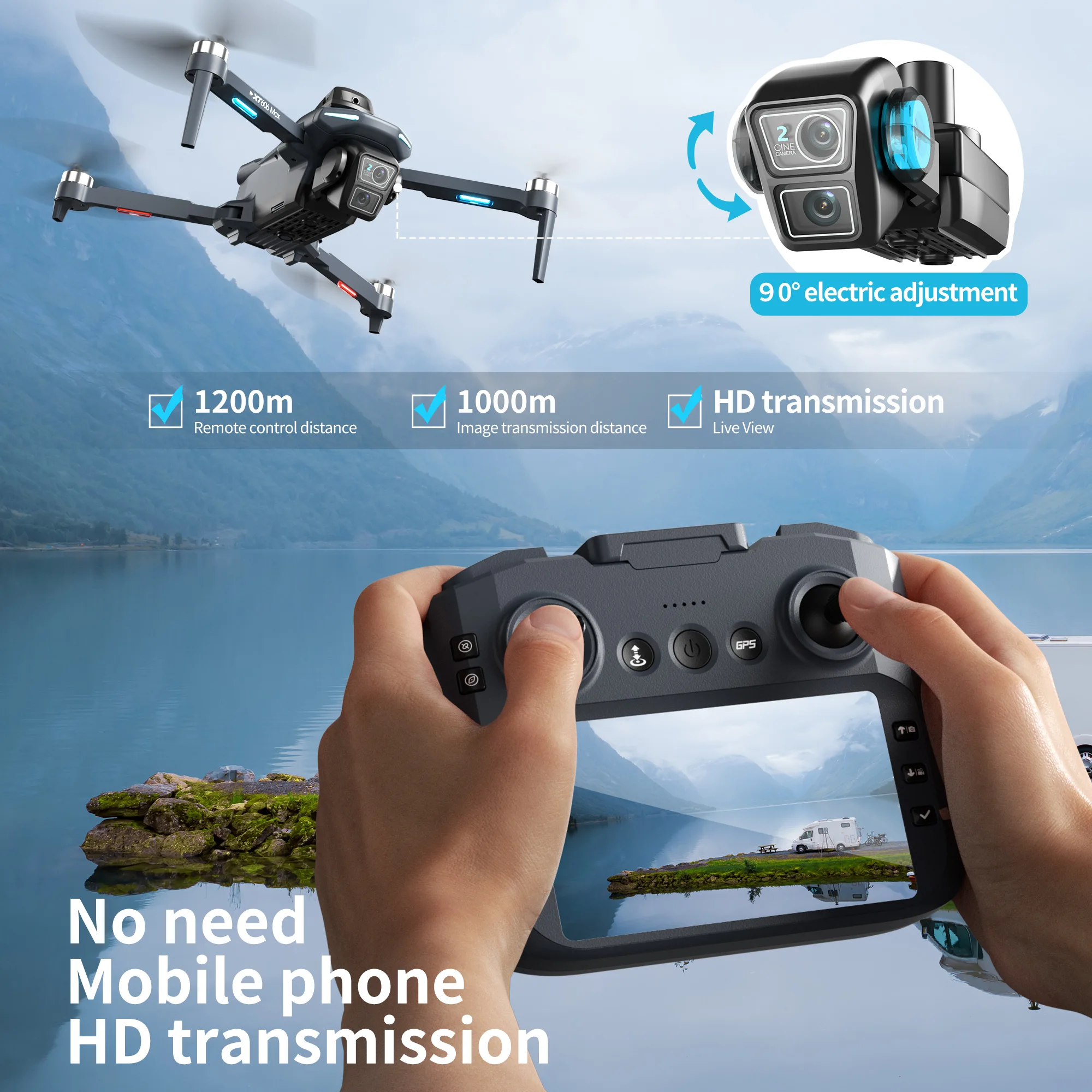 Original XT606 MAX GPS Drone 4 - đánh giá và giá Drone Multispectral